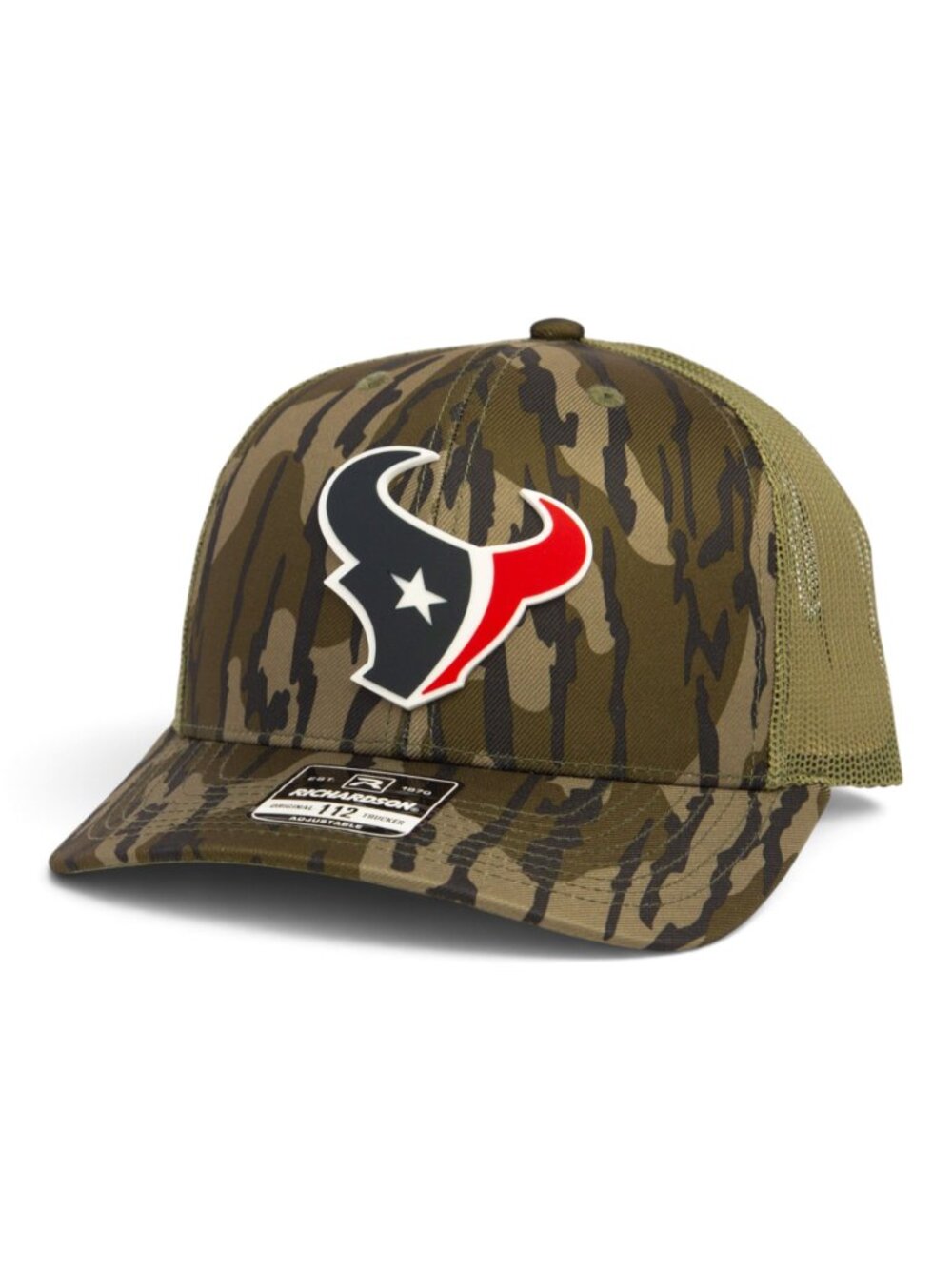 Houston Texans 3D Snapback Trucker Hat- Mossy Oak Bottomland/ Loden